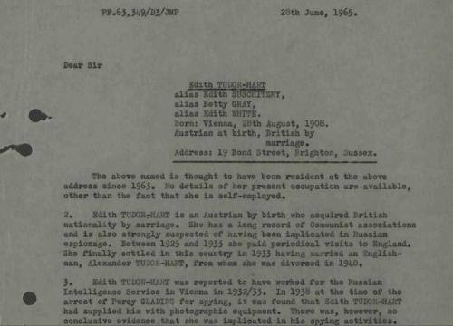 A document about Edith Tudor-Hart.